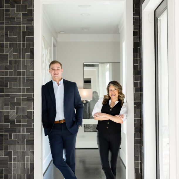 Real estate team photographed together for professional headshots in Dallas