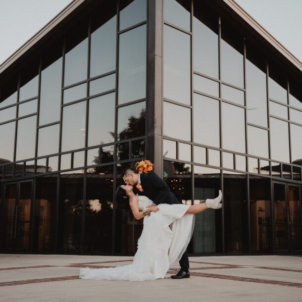 Modern Church Wedding Portrait | St. Laurence Catholic Church Houston